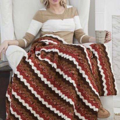 Lodge Cabin Throw in Red Heart Soft Solids - LW3061