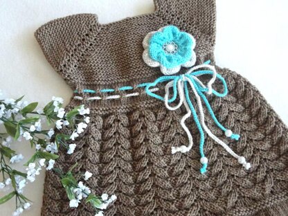 Knitting PATTERN Baby Dress Flower