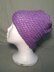 Crocheted Purple Waves Messy Bun Hat