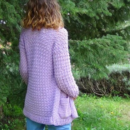 Lavender Crochet Cardigan