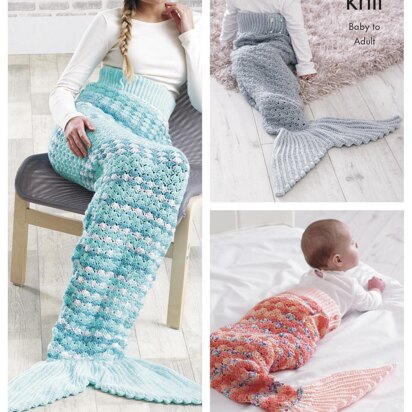 Mermaid Tail Blanket in King Cole DK - 4908 - Downloadable PDF
