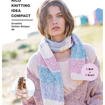Cardigan & Shawl in Rico Creative Cotton Stripes DK - 1174 - Downloadable PDF