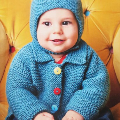 Easy Knitting Garter Stitch Baby Jacket and Hat
