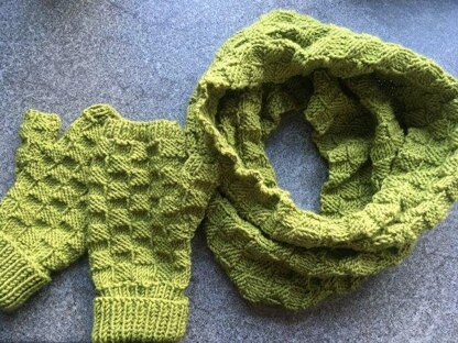 Cowl & Wrist Warmers with thumb