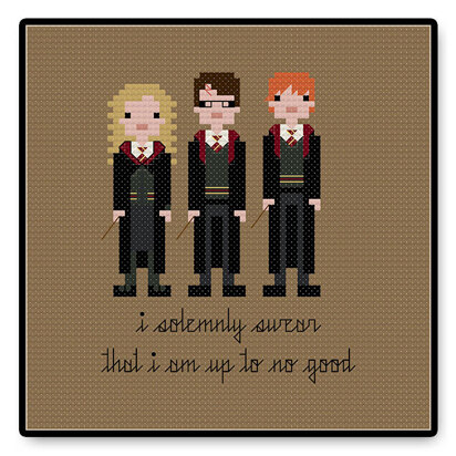 Harry, Ron, and Hermione - PDF Cross Stitch Pattern