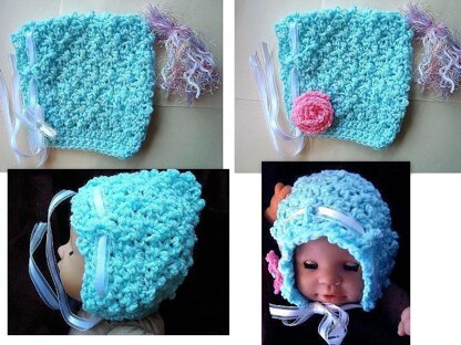 596 PEBBLE STITCH baby bonnet