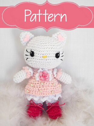 Hello kitty dress amigurumi crochet pattern