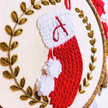 Christmas stocking Cross-stitch Machine Embroidery Design