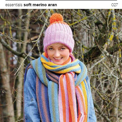 Cap and Scarf in Rico in Essentials Soft Merino Aran - 027