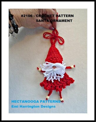 2106 - CROCHET DANGLE LEGS SANTA ORNAMENT