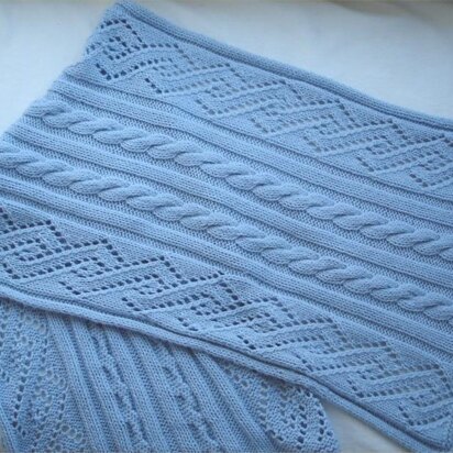 Cable and Lace Stole
