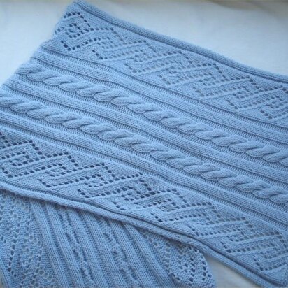 Cable and Lace Stole - knitting pattern