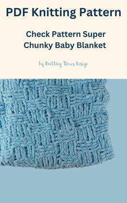 Checks Super Chunky Baby Blanket