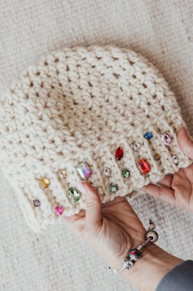 Chunky V Stitch Beanie | The Glitz and Glam Beanie