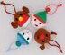 PDF Christmas Bauble DK Knitting Pattern EASY Hanging Ornament Decoration 4designs Charity knit Christmas Eve Box Robin Elf Reindeer festive