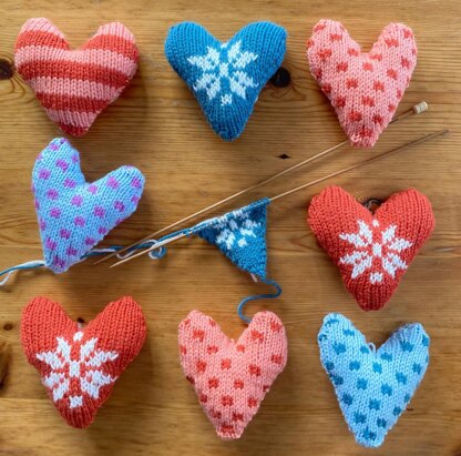 Cosy Christmas Hearts Decorations