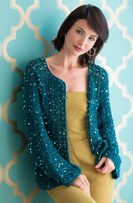 Evening Cardigan in Red Heart Boutique Swanky - LW4597 - Downloadable PDF