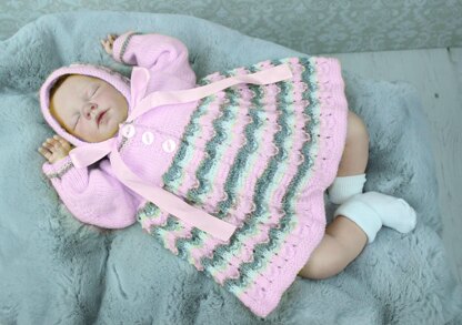 Knitting Pattern For Baby Jacket & Hat #442