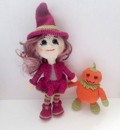 Rowena Witch Doll and Pumpkin Pal