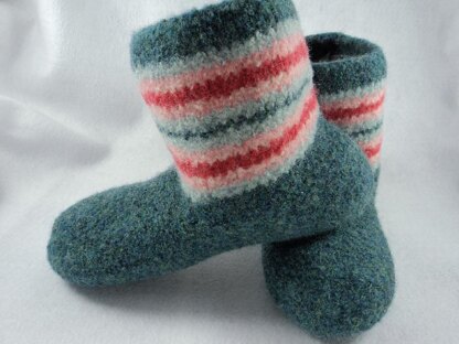 Boot Style Slippers Felted Knit for Women