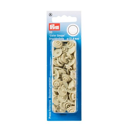 Prym Druckknöpfe - Bunt - Rund - 12 mm x 30 Sets - Beige