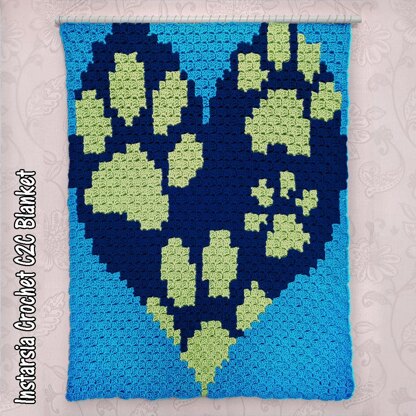 Intarsia - Heart of Paw Prints - Chart Only