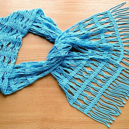 Sky blue lace scarf