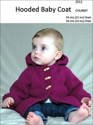 Hooded Baby Coat in Chunky Yarn