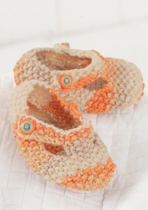 Shoes in Sirdar Snuggly Smiley Stripes DK - 1478 - Downloadable PDF