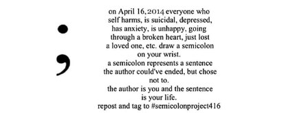 Choosing to Continue your story Graphs/#TheSemiColonProject