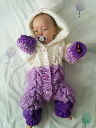 Knit Cable Baby Romper