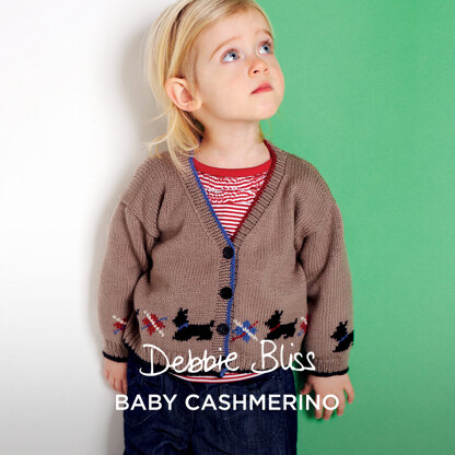 Zara Scottie Cardigan - Knitting Pattern for Kids in Debbie Bliss Baby Cashmerino