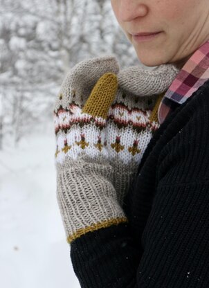 Blossom of Snow Mittens