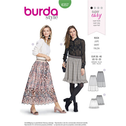 Burda Style Women's Skirt B6357 - Paper Pattern, Size 10-20