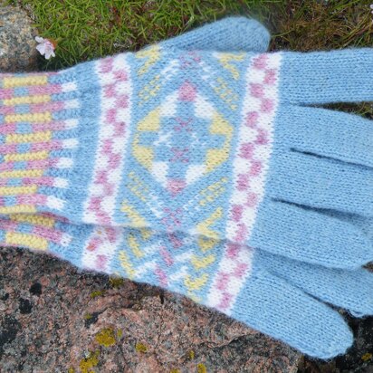 Pastel Fair Isle Gloves