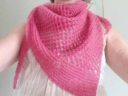 Plum/teal and pink asymmetric shawls