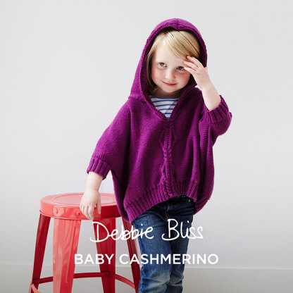 Hooded Cable Top - Knitting Pattern for Babies in Debbie Bliss Baby Cashmerino 