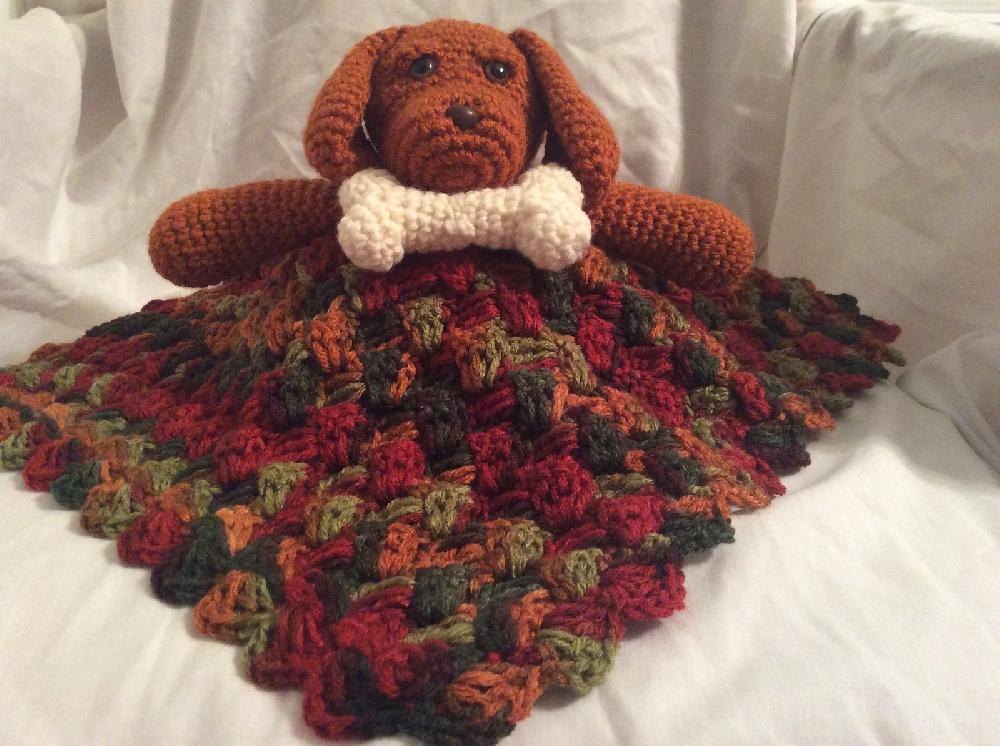 Hound Dog Lovey Security Blanket Crochet pattern by Lisa