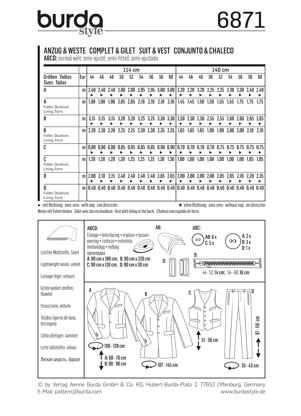 Burda Style Menswear Sewing Pattern B6871 - Paper Pattern, Size 34 - 50