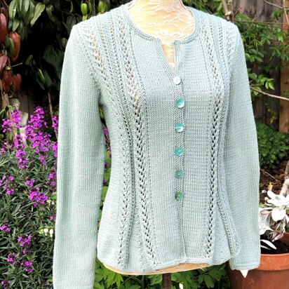 Cardigan with Lacy Godets