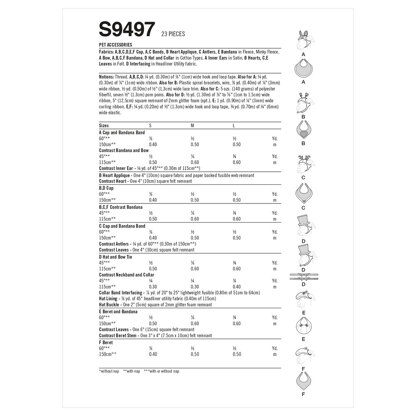 Simplicity Haustier-Accessoires S9497 - Schnittmuster, Größe S-M-L
