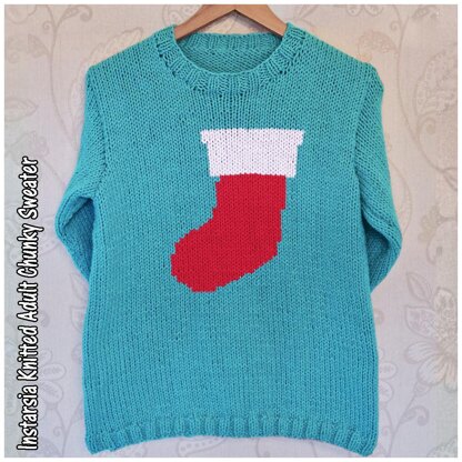 Intarsia -  Simple Christmas Stocking - Chart Only