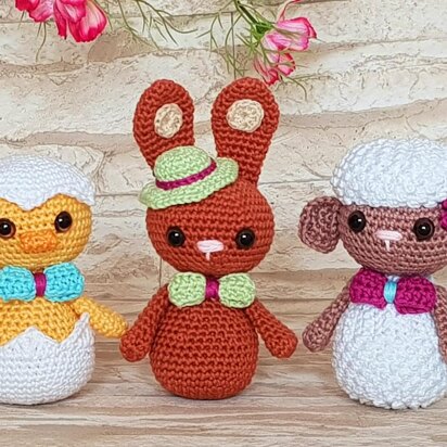 Easter-Trio: Chicklet, Bunny & Lamb
