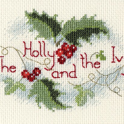 Bothy Threads The Holly and the Ivy Cross Stitch Kit - 9cm x 13.3cm