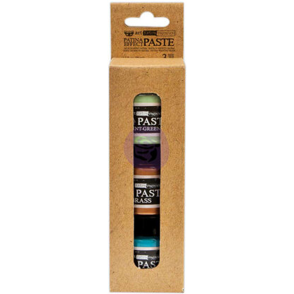 Prima Marketing Finnabair Art Extravagance Patina Effect Paste Set - Mint Green, Blue, Brass; 1.7 Fl Oz Each