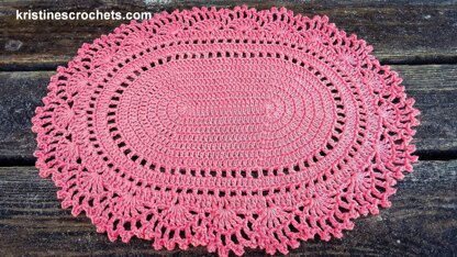 Romantic Oval Doily Placemat Written Pattern