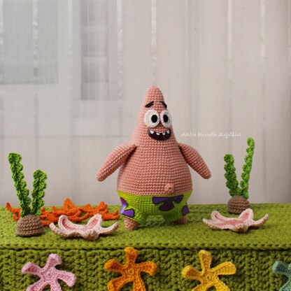 Starfish Shenanigans Amigurumi Pattern – Chibi Pink Star Plush | Cute Crochet PDF Pattern