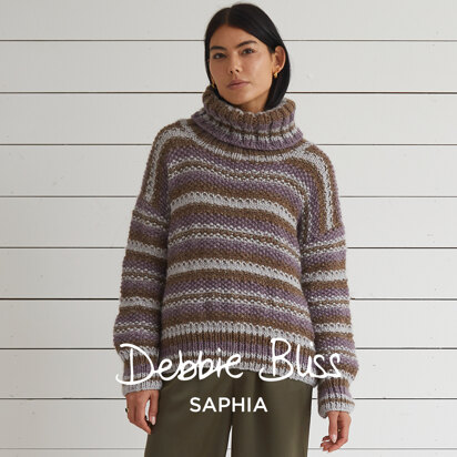 Nuno Stripe Sweater -  Knitting Pattern for Women in Debbie Bliss Saphia