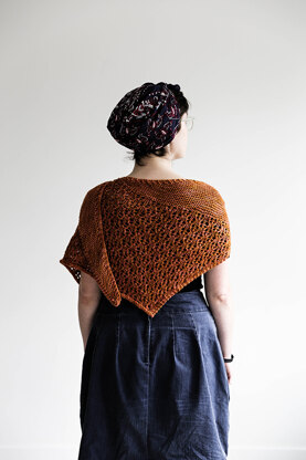 "Copper and Candlewax Shawlette by Sylvia McFadden" - Shawl Knitting Pattern For Women in The Yarn Collective