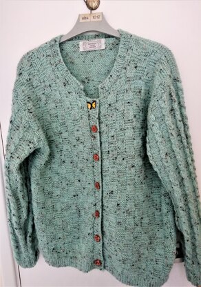 Ladies alpaca tweed cardigan